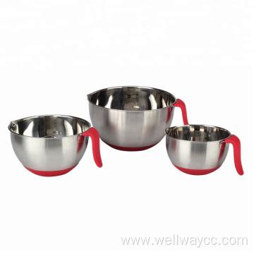 Stainless Steel Non-Slip Mixing Bowls Set with Handles